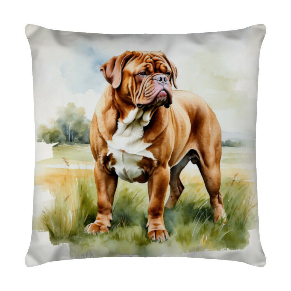 Kissen "Bordeauxdogge- Natur" Weiß – hunde-shirt.de