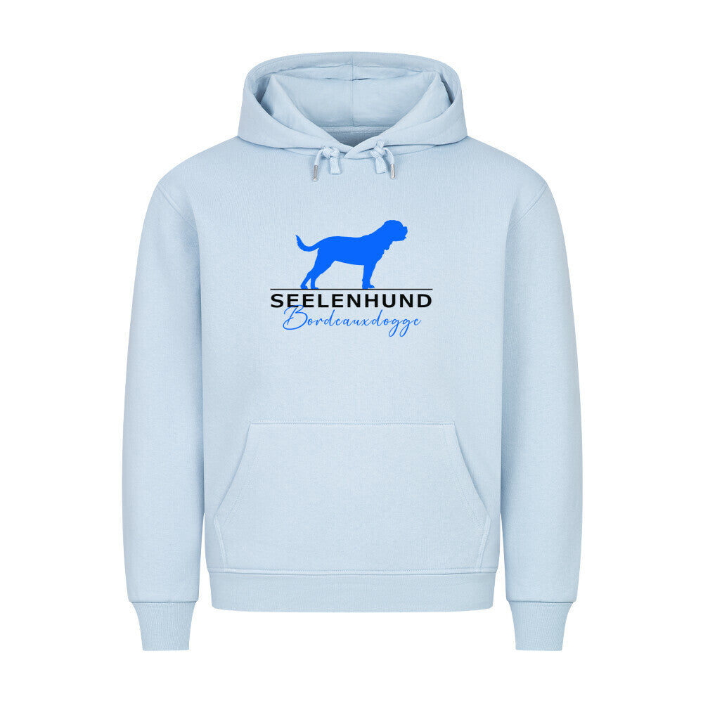 Premium Hoodie "Bordeauxdogge- Seelenhund" Babyblau – hunde-shirt.de