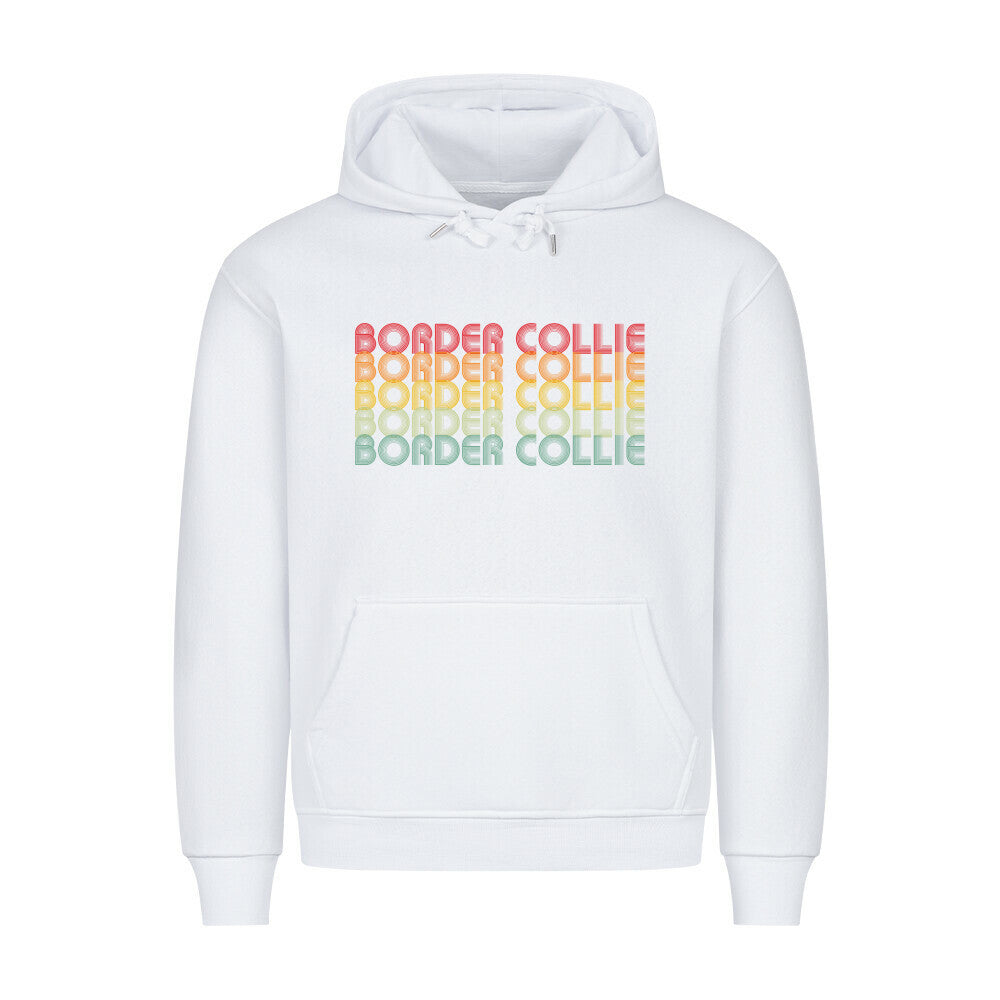 Premium Hoodie "Border Collie - RETRO" Weiß – hunde-shirt.de