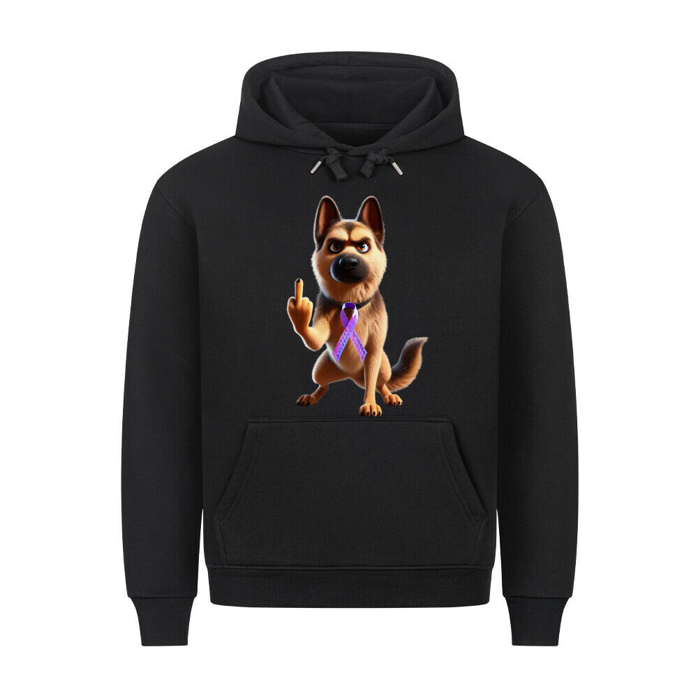 Premium Hoodie "Schäferhund - Fuck Cancer" Schwarz – hunde-shirt.de
