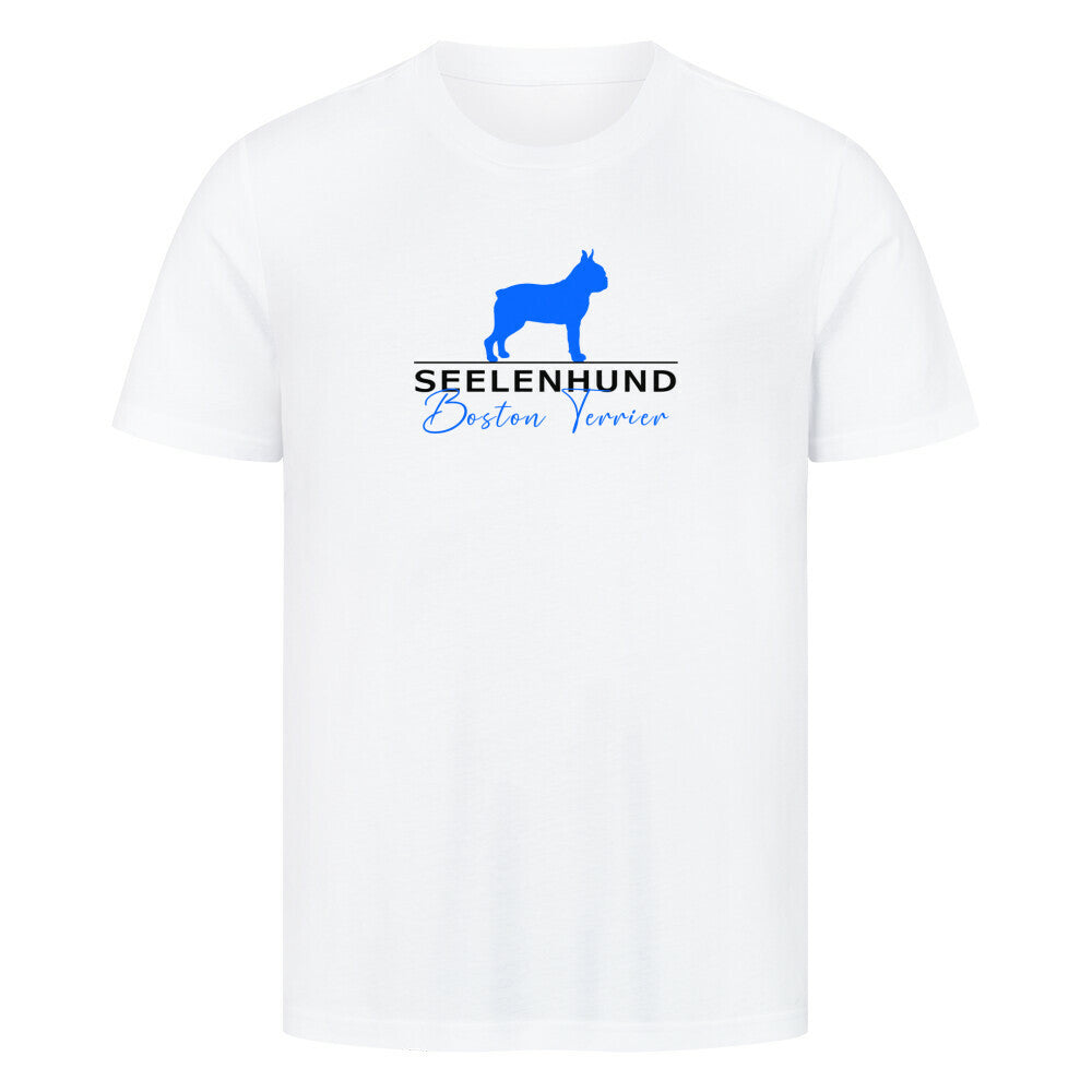 Premium T-Shirt "Boston Terrier - Seelenhund" Weiß – hunde-shirt.de
