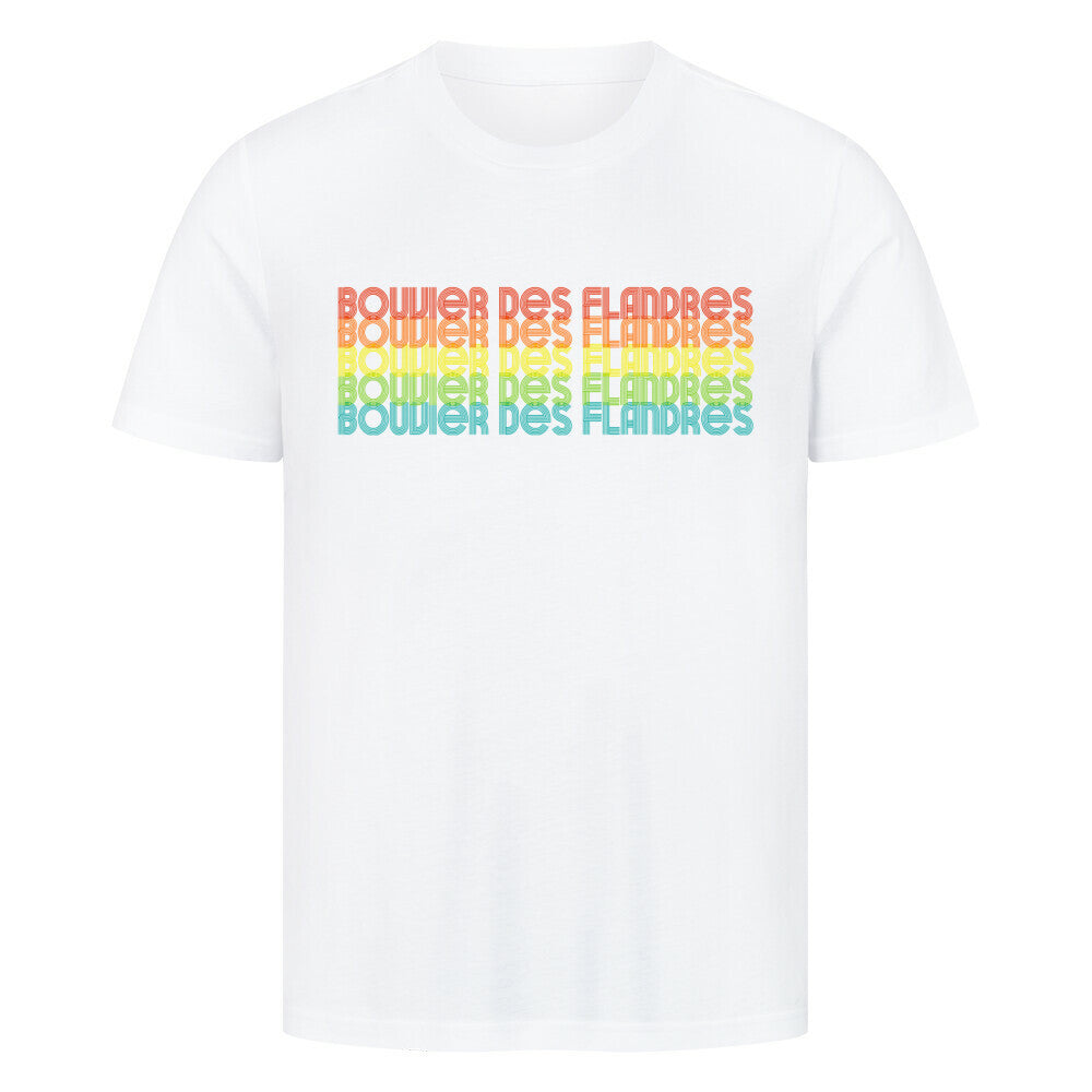 Premium T-Shirt "Bouvier - RETRO" Weiß – hunde-shirt.de