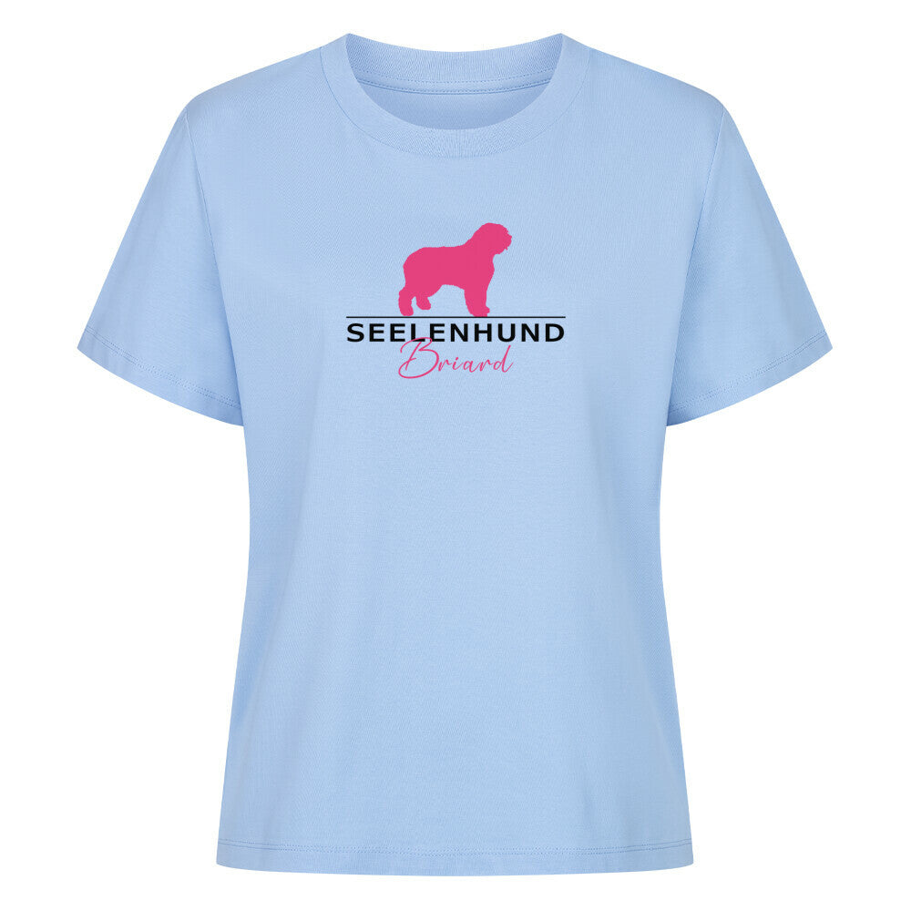 Premium Organic Damen-Shirt "Briard - Seelenhund" Sky Blue – hunde-shirt.de