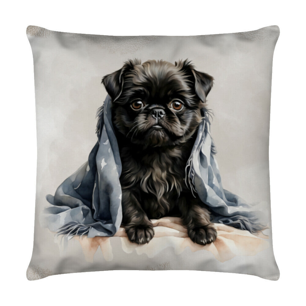 Kissen "Brüsseler Griffon - Relax II" Weiß – hunde-shirt.de