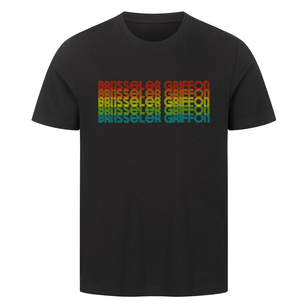 Premium T-Shirt "Brüsseler Griffon - RETRO" Schwarz – hunde-shirt.de