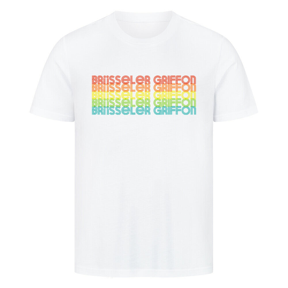 Premium T-Shirt "Brüsseler Griffon - RETRO" Weiß – hunde-shirt.de