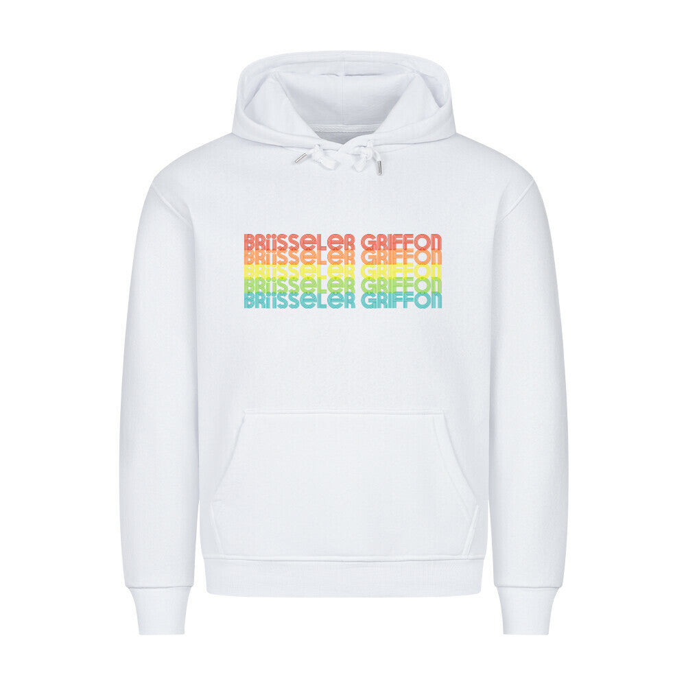 Premium Hoodie "Brüsseler Griffon - RETRO" Weiß – hunde-shirt.de