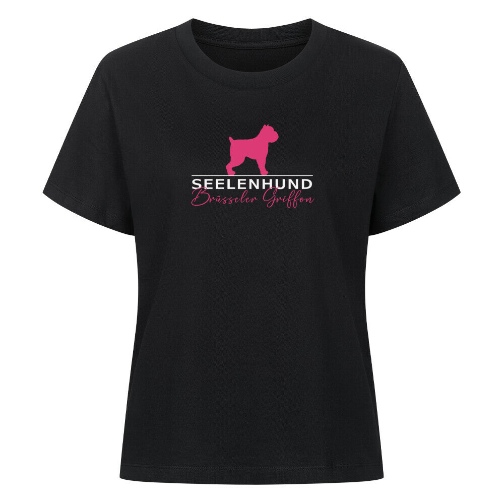 Premium Damen-Shirt "Brüsseler Griffon - Seelenhund" Schwarz – hunde-shirt.de