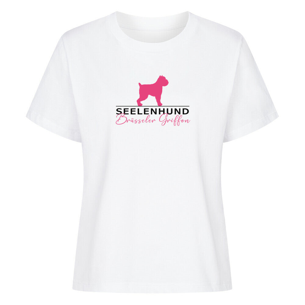 Premium Damen-Shirt "Brüsseler Griffon - Seelenhund" Weiß – hunde-shirt.de