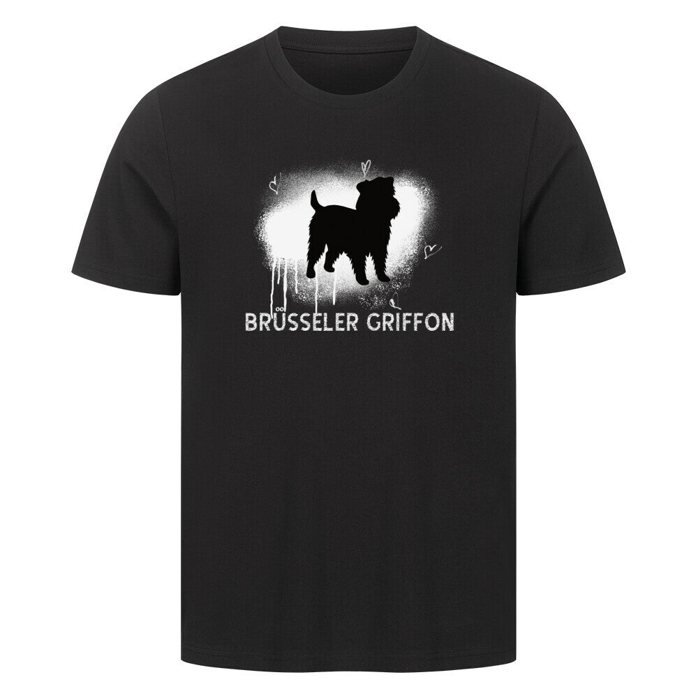 Premium T-Shirt "Brüsseler Griffon - Brush" Schwarz – hunde-shirt.de