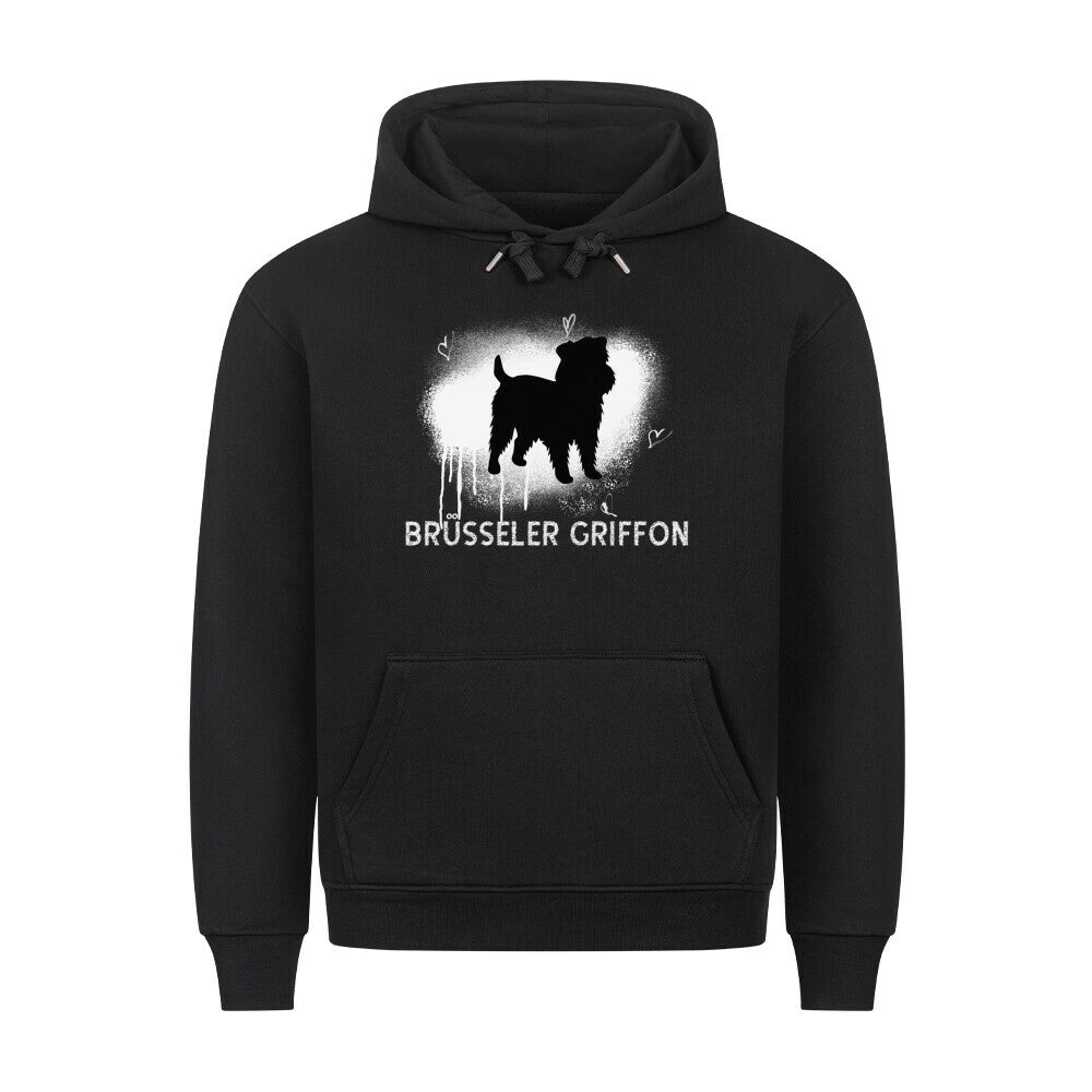 Premium Hoodie "Brüsseler Griffon - Brush" Schwarz – hunde-shirt.de