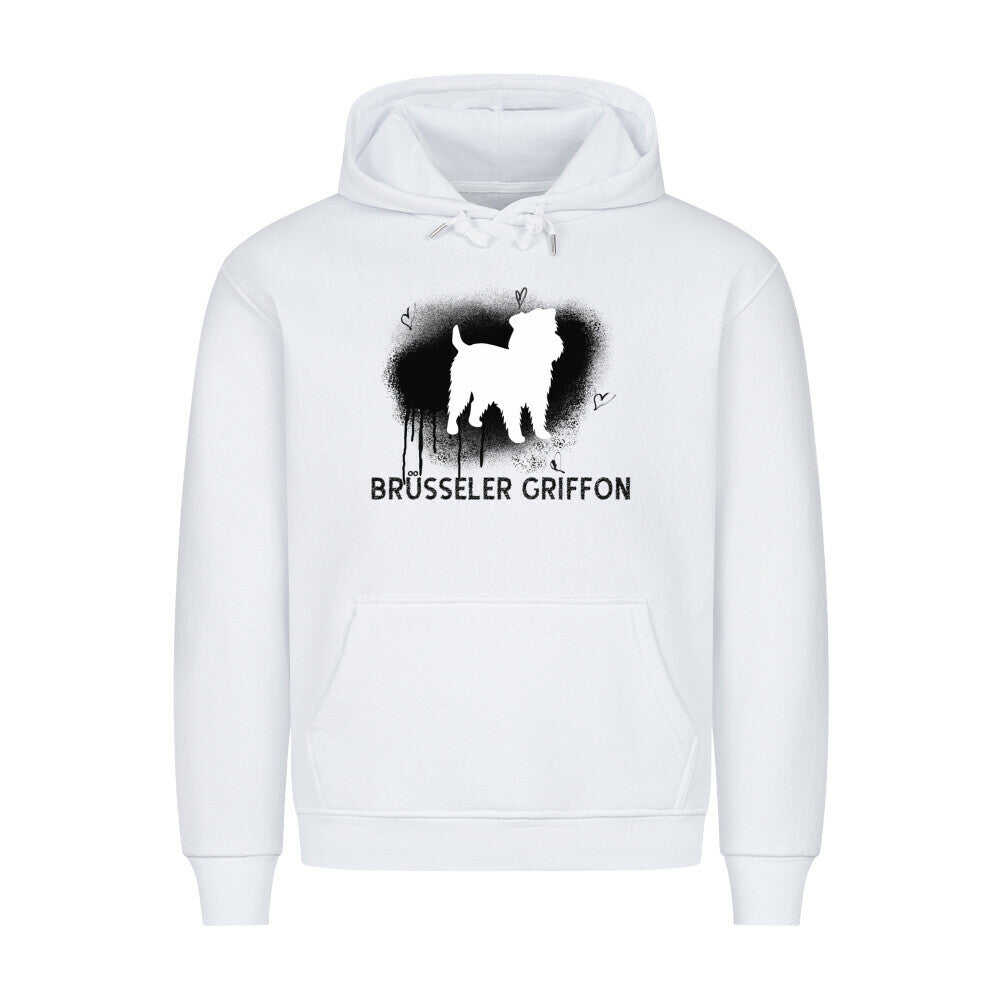 Premium Hoodie "Brüsseler Griffon - Brush" Weiß – hunde-shirt.de