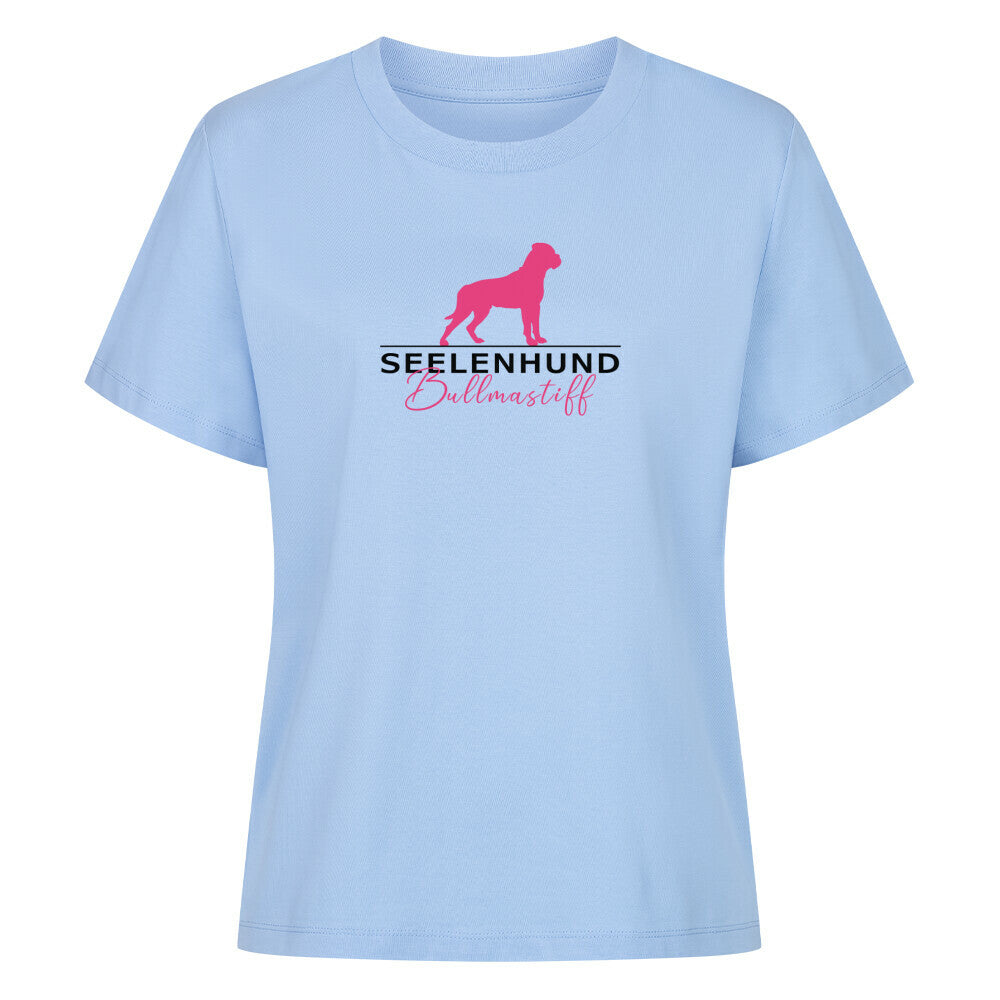 Premium Organic Damen-Shirt "Bullmastiff - Seelenhund" Sky Blue – hunde-shirt.de