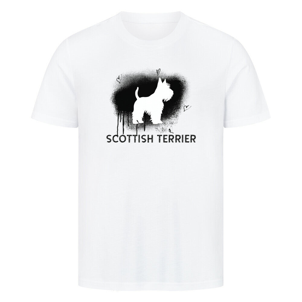 Premium T-Shirt "Scottish Terrier - Brush" Weiß – hunde-shirt.de
