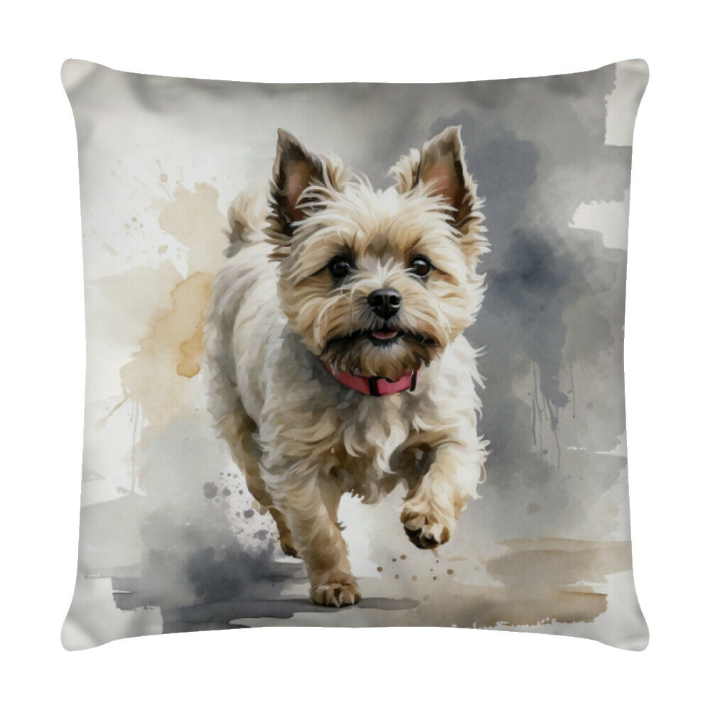 Kissen "Cairn Terrier - Spaziergang" Weiß – hunde-shirt.de
