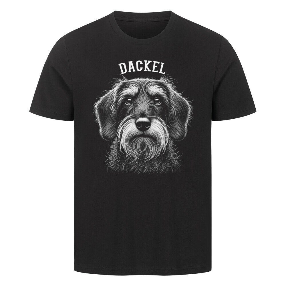 Premium T-Shirt "Rauhaardackel - Pure" Schwarz – hunde-shirt.de