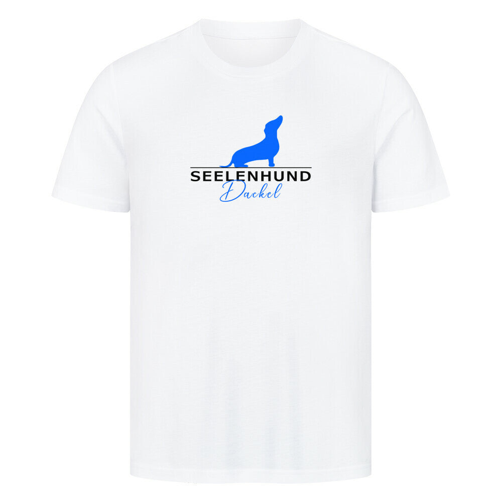 Premium T-Shirt "Dackel - Seelenhund" Weiß – hunde-shirt.de
