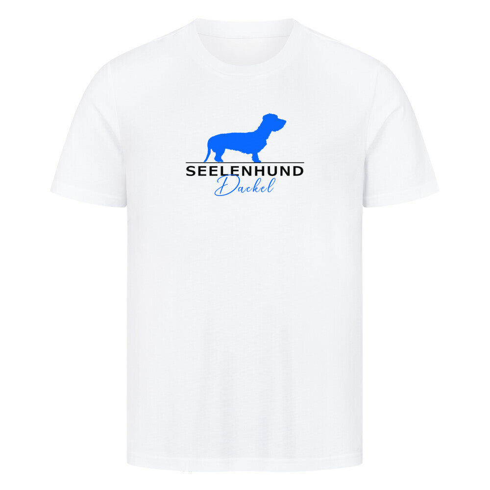 Premium T-Shirt "Rauhaardackel - Seelenhund" Weiß – hunde-shirt.de