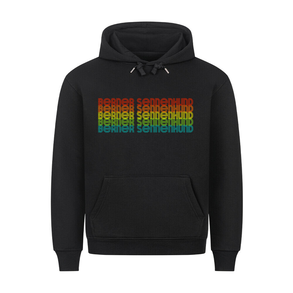 Premium Hoodie "Berner Sennenhund - RETRO" Schwarz – hunde-shirt.de