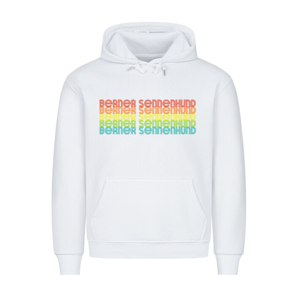Premium Hoodie "Berner Sennenhund - RETRO" Weiß – hunde-shirt.de