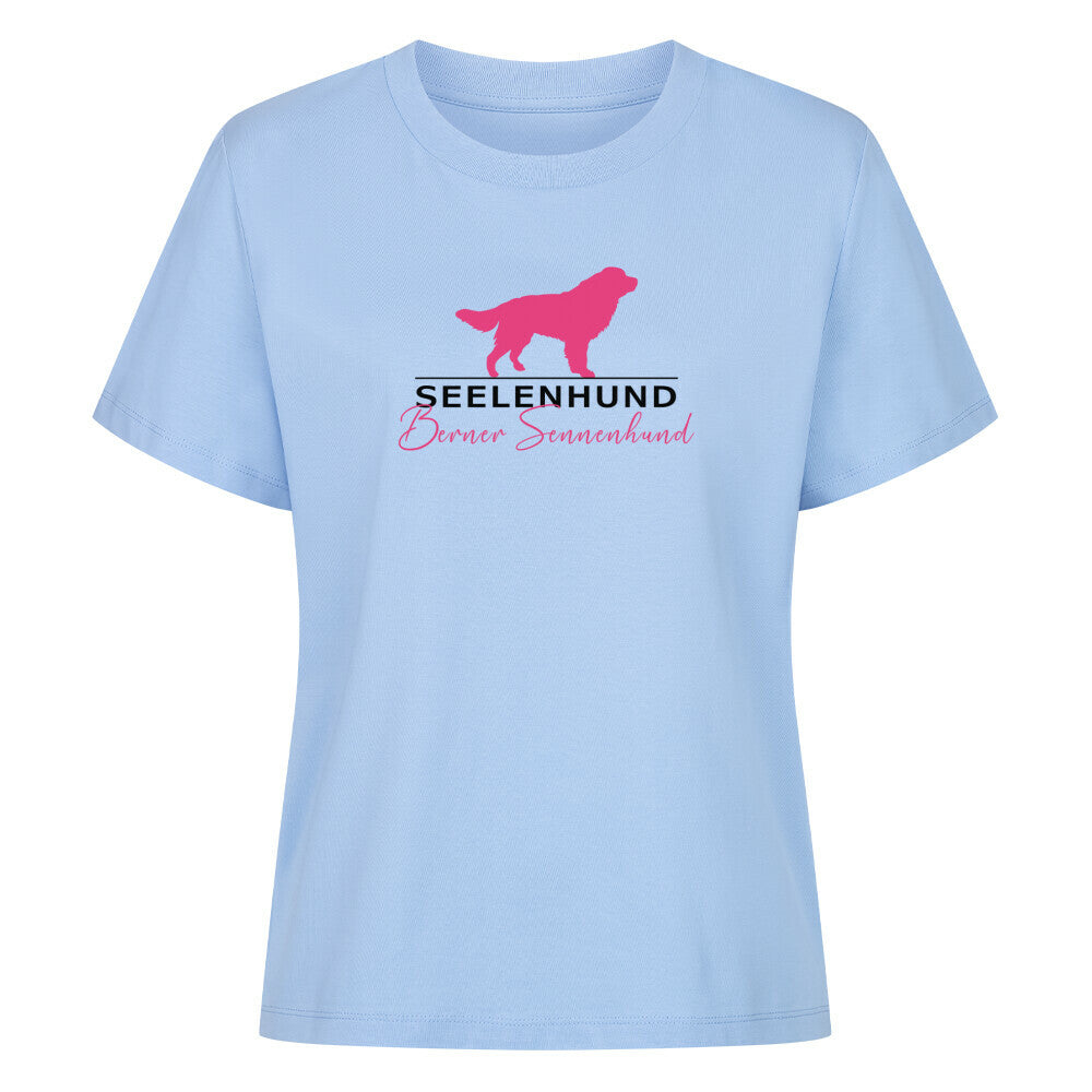 Premium Damen-Shirt "Berner Sennenhund - Seelenhund" Sky Blue – hunde-shirt.de