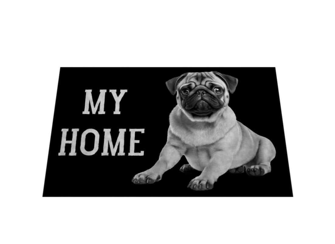 Fußmatte "Mops - My Home" – hunde-shirt.de