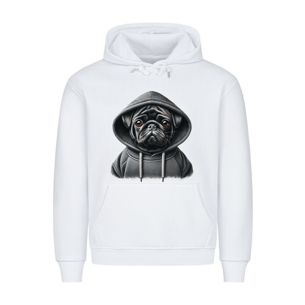 Premium Hoodie "Mops - Hooded" Weiß – hunde-shirt.de