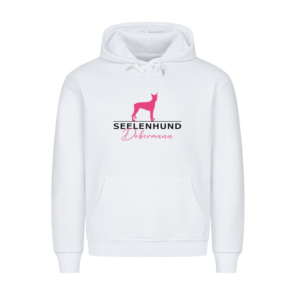 Premium Hoodie "Dobermann - Seelenhund" Weiß – hunde-shirt.de