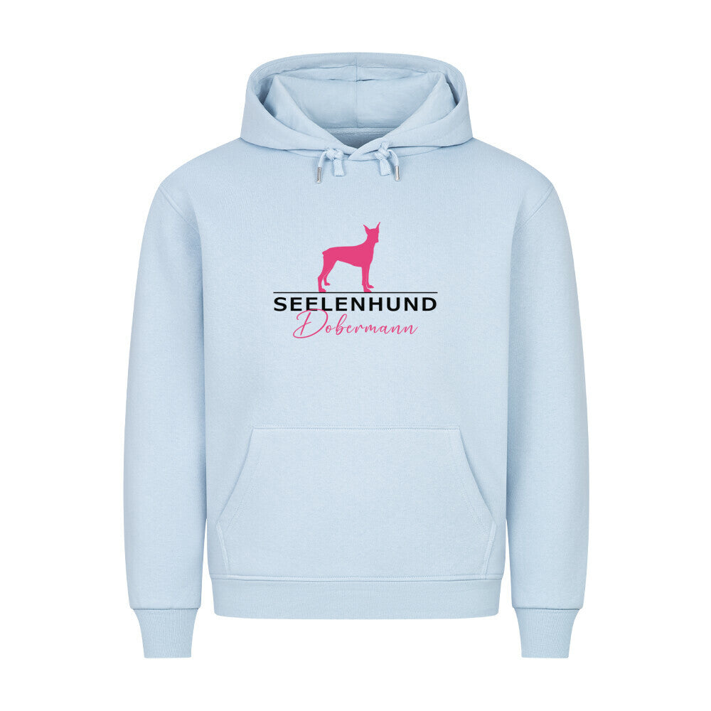 Premium Hoodie "Dobermann - Seelenhund" Babyblau – hunde-shirt.de