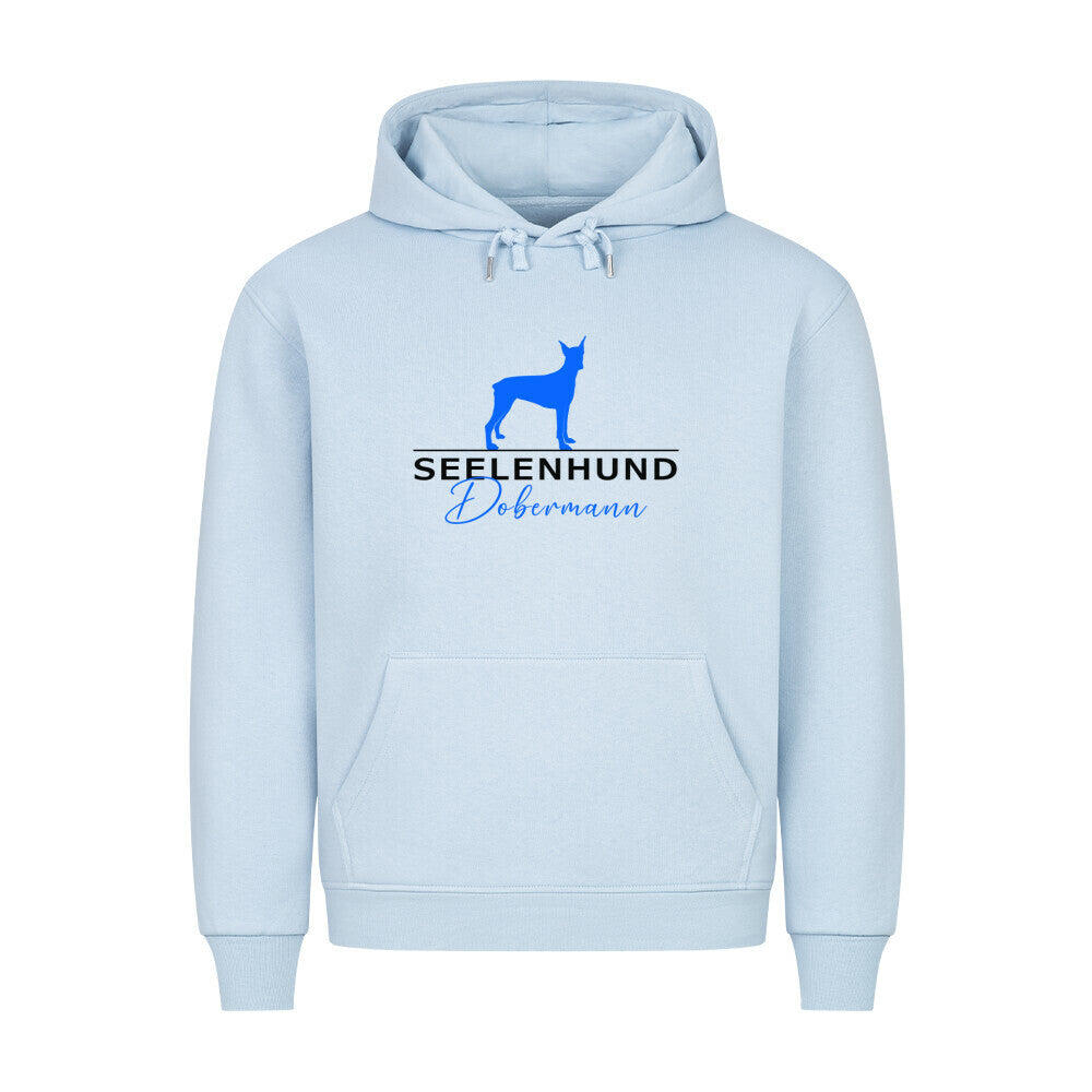 Premium Hoodie "Dobermann - Seelenhund" Babyblau – hunde-shirt.de