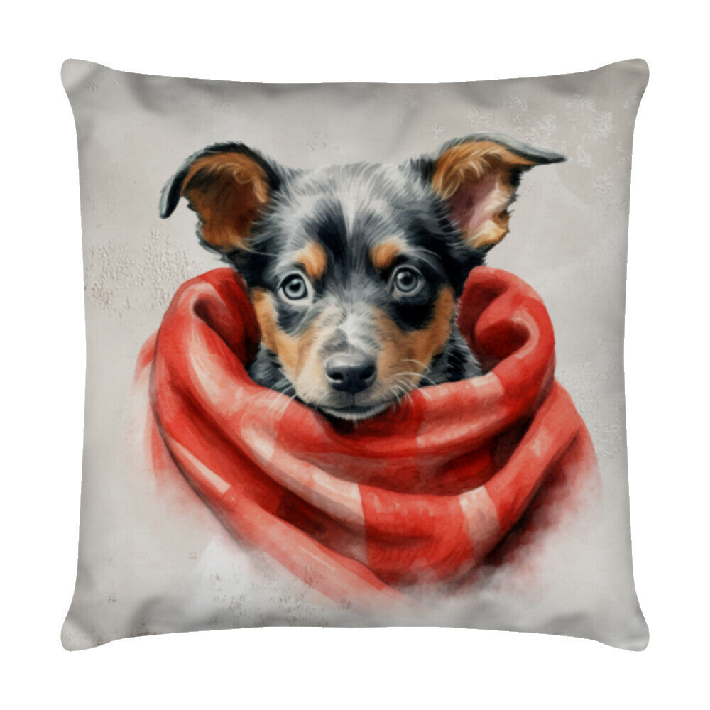 Kissen "Australian Cattle Dog - Kuscheln" Weiß – hunde-shirt.de