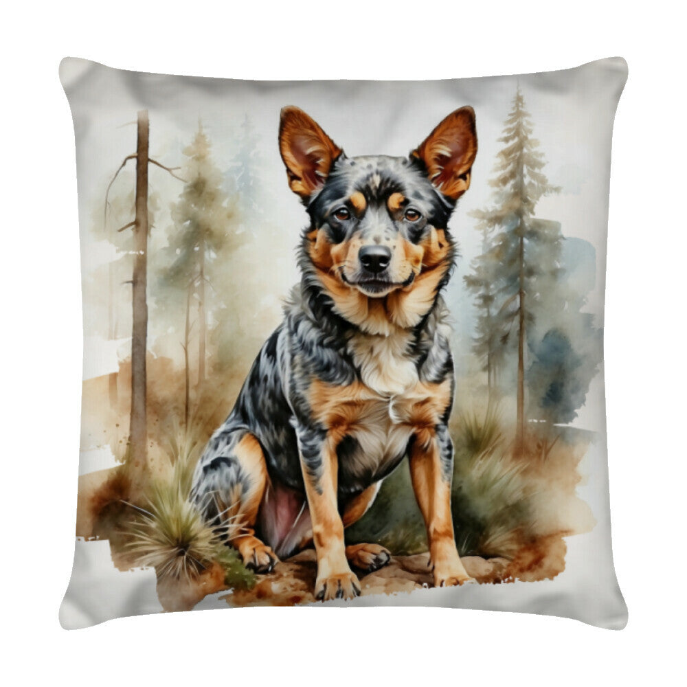Kissen "Australian Cattle Dog - Natur" Weiß – hunde-shirt.de