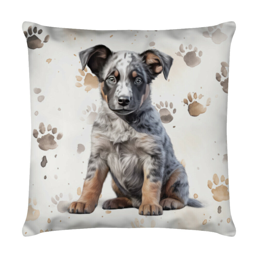 Kissen "Australian Cattle Dog - Puppy Paw" Weiß – hunde-shirt.de
