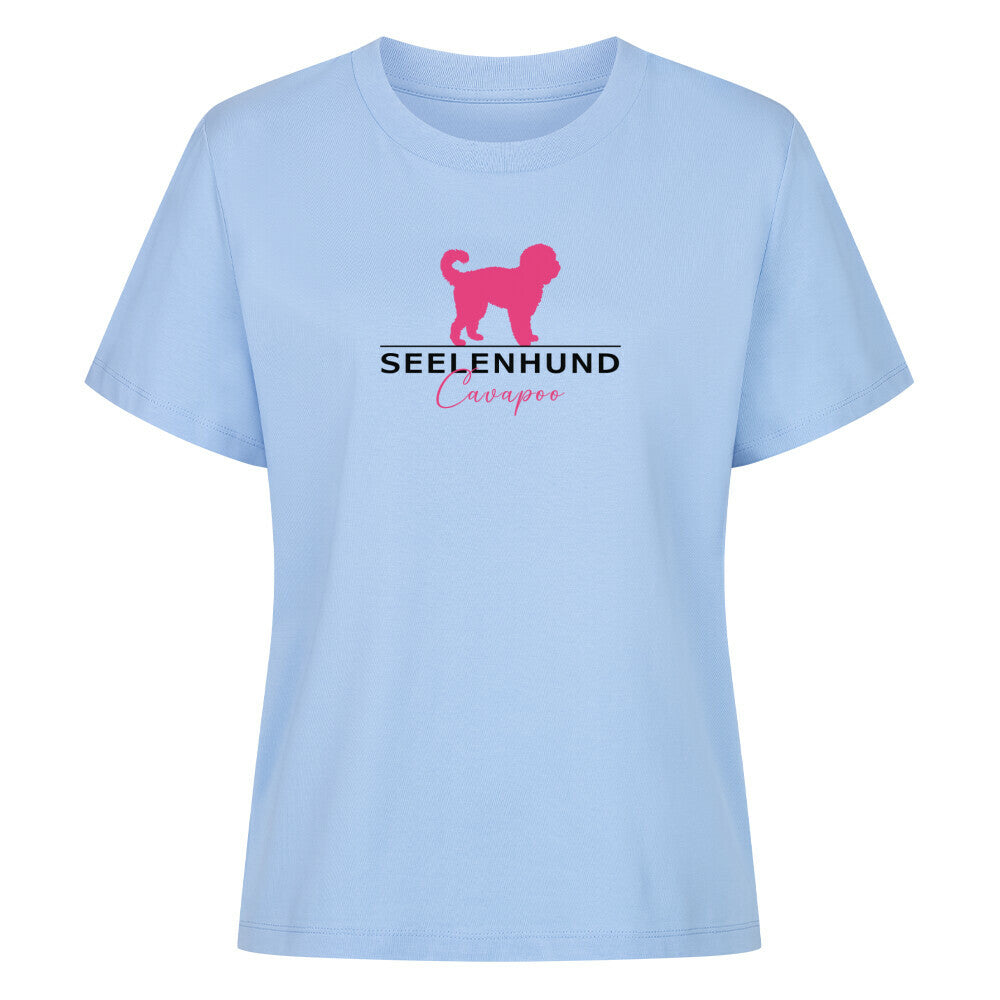 Premium Damen-Shirt "Cavapoo - Seelenhund" Sky Blue – hunde-shirt.de