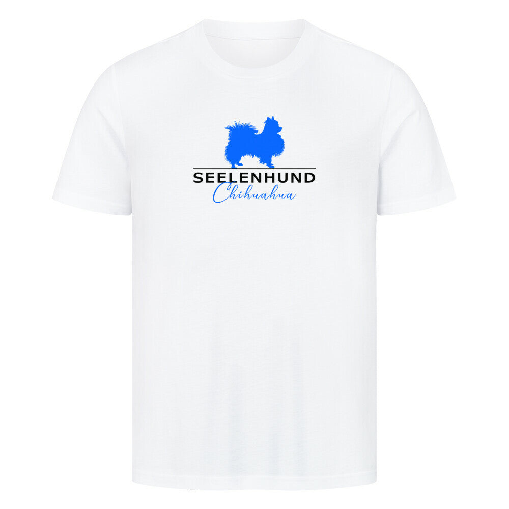 Premium T-Shirt "Chihuahua Langhaar - Seelenhund" Weiß – hunde-shirt.de