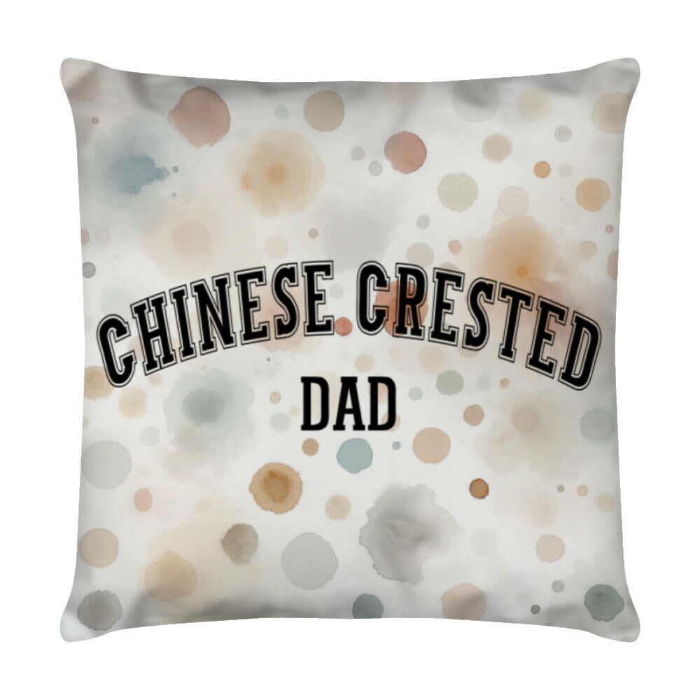 Kissen "Chinese Crested - DAD" Weiß – hunde-shirt.de
