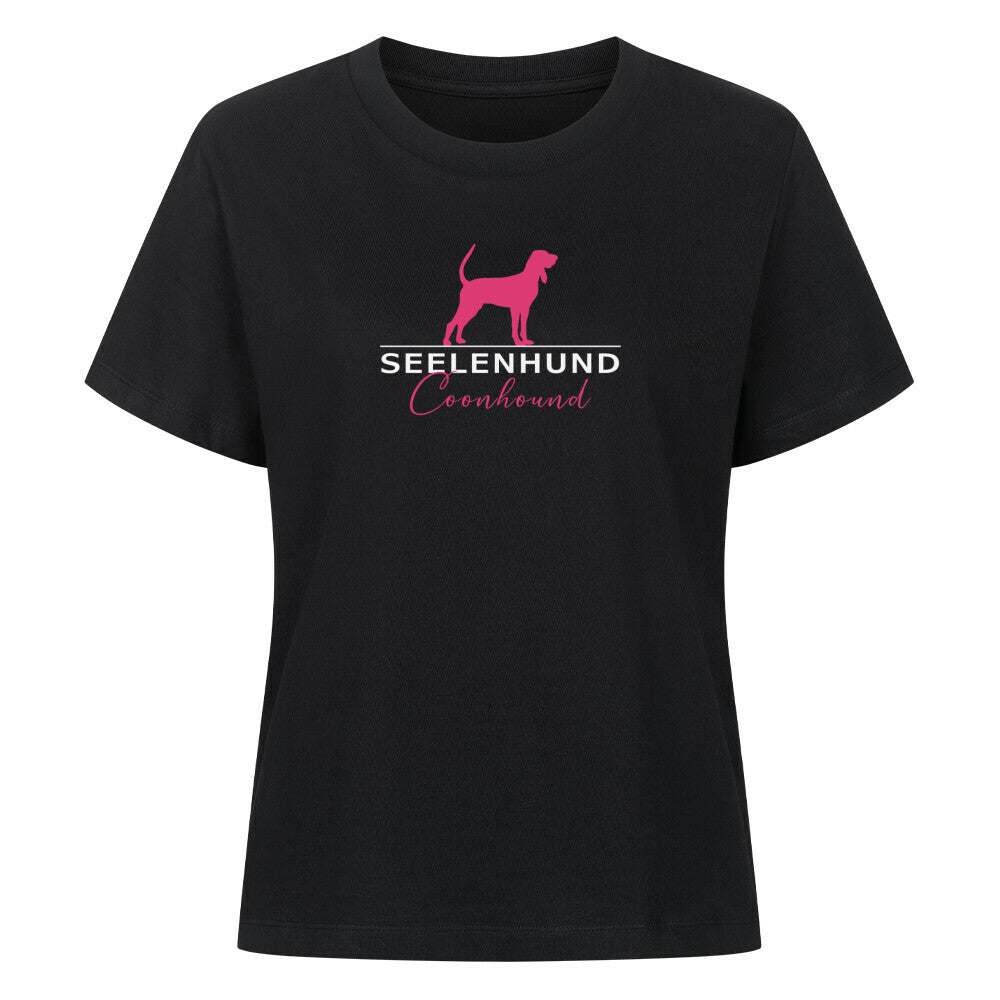 Premium Damen-Shirt "Coonhound - Seelenhund" Schwarz – hunde-shirt.de