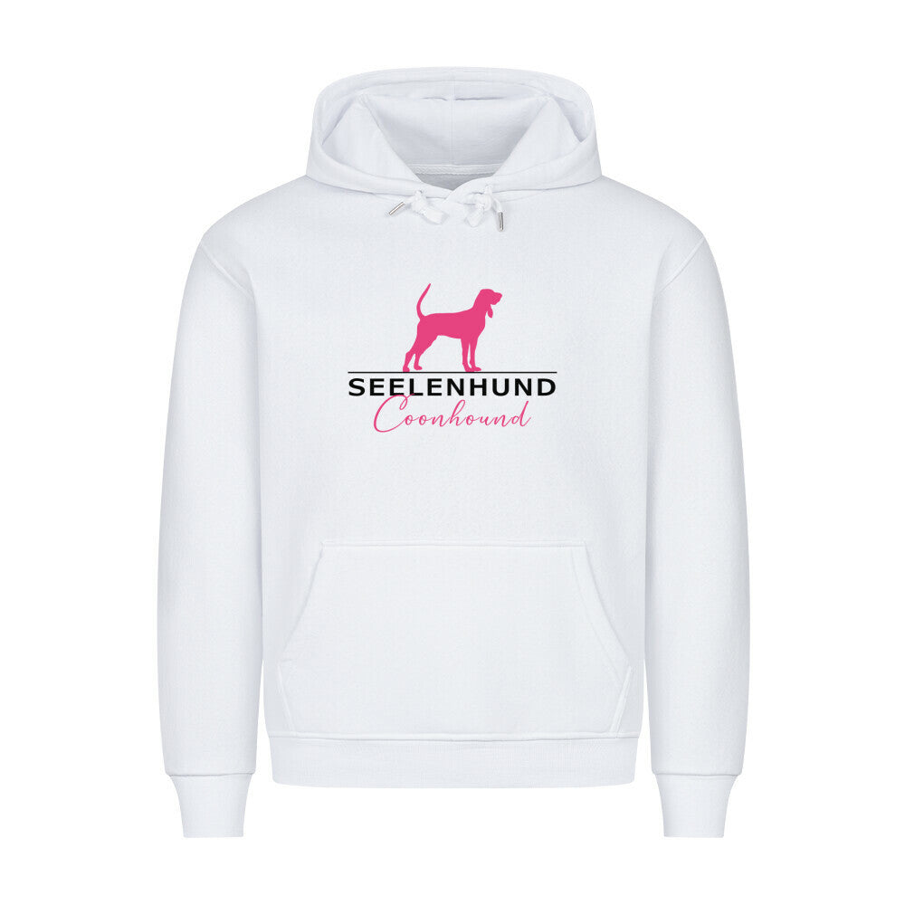 Premium Hoodie "Coonhound - Seelenhund" Weiß – hunde-shirt.de