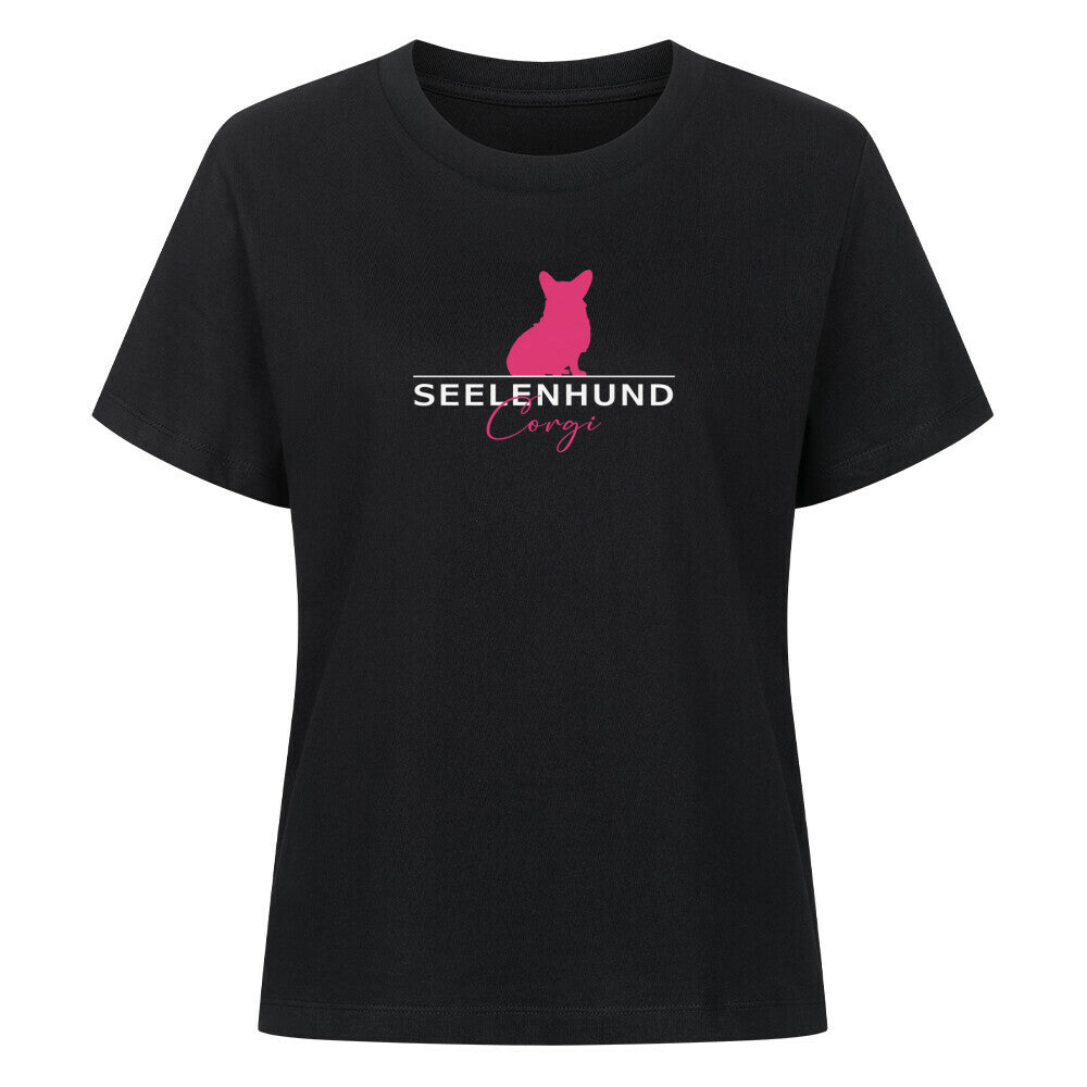 Premium Damen-Shirt "Corgi - Seelenhund" Schwarz – hunde-shirt.de