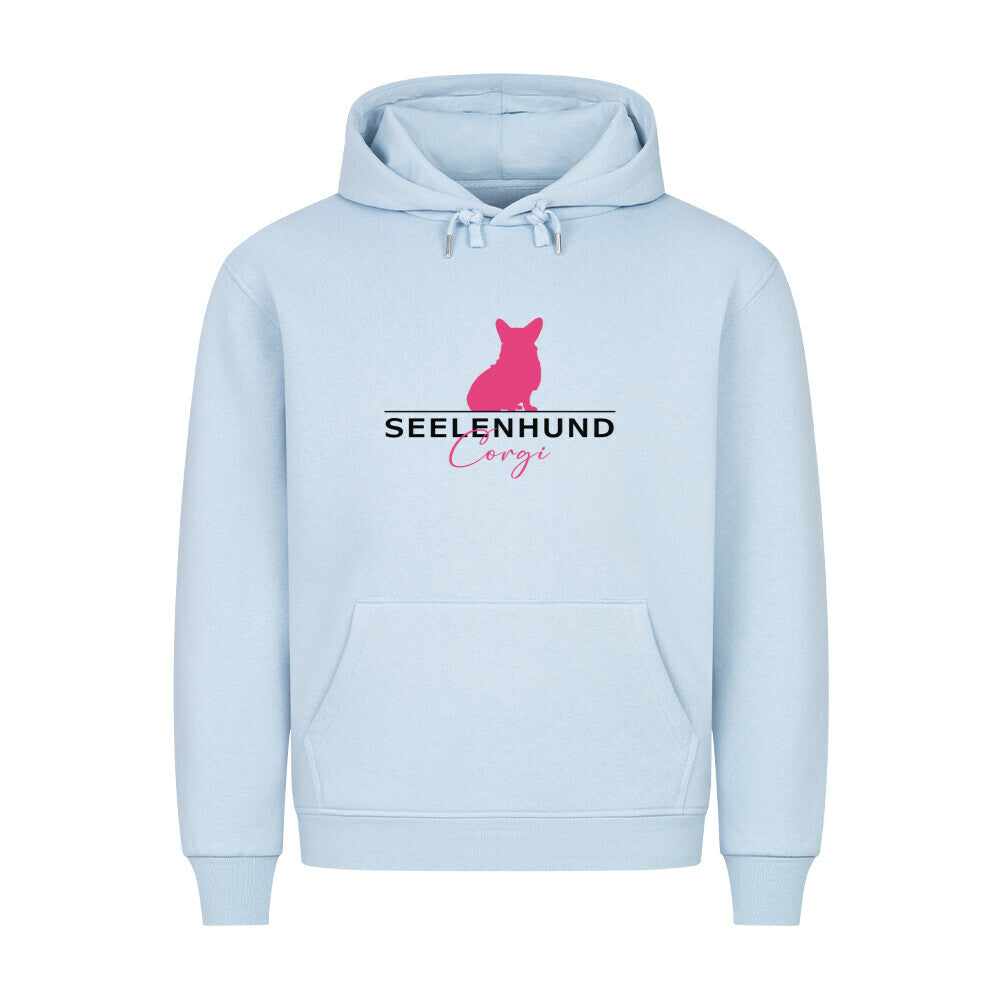 Premium Hoodie "Corgi - Seelenhund" Babyblau – hunde-shirt.de