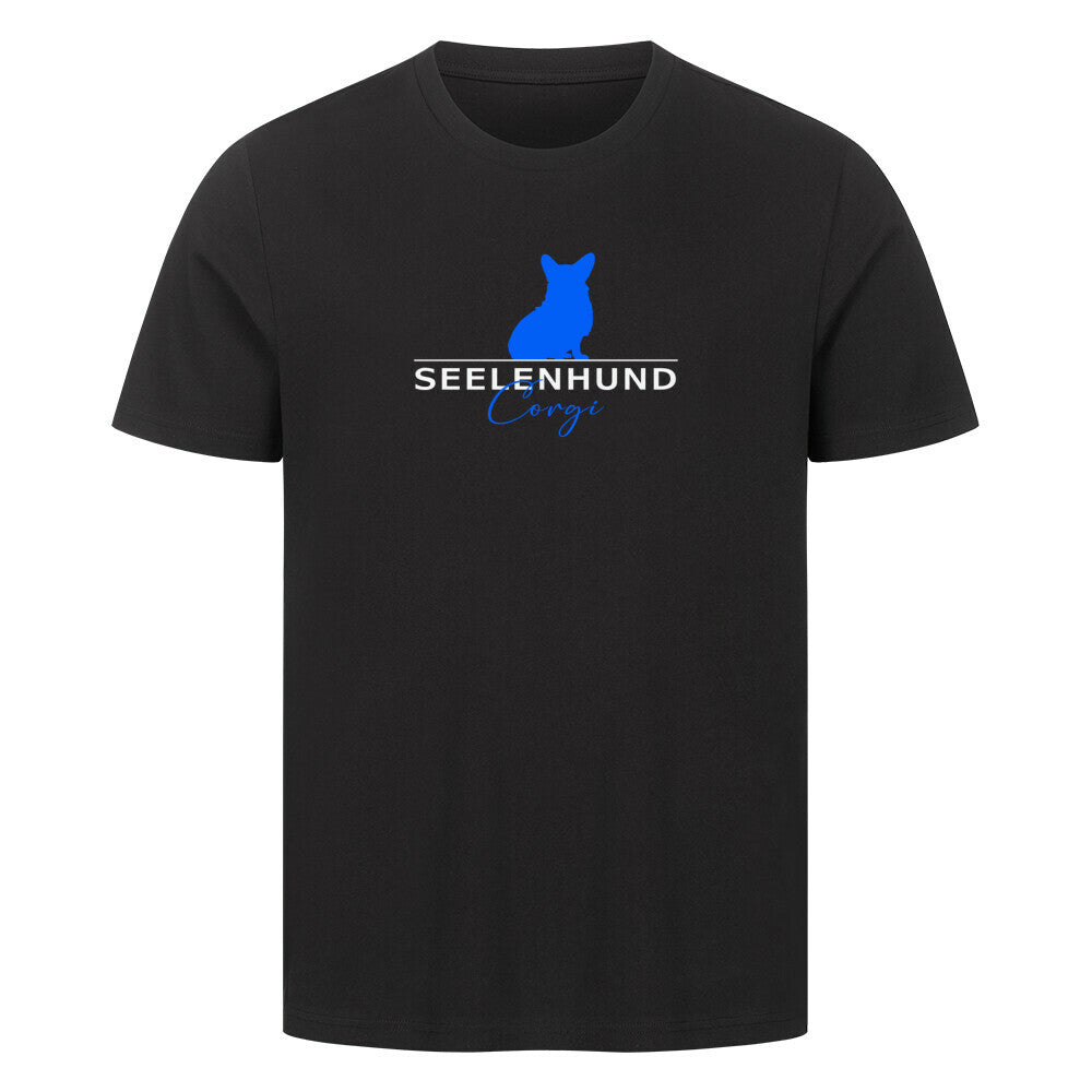 Premium T-Shirt "Corgi - Seelenhund" Schwarz – hunde-shirt.de