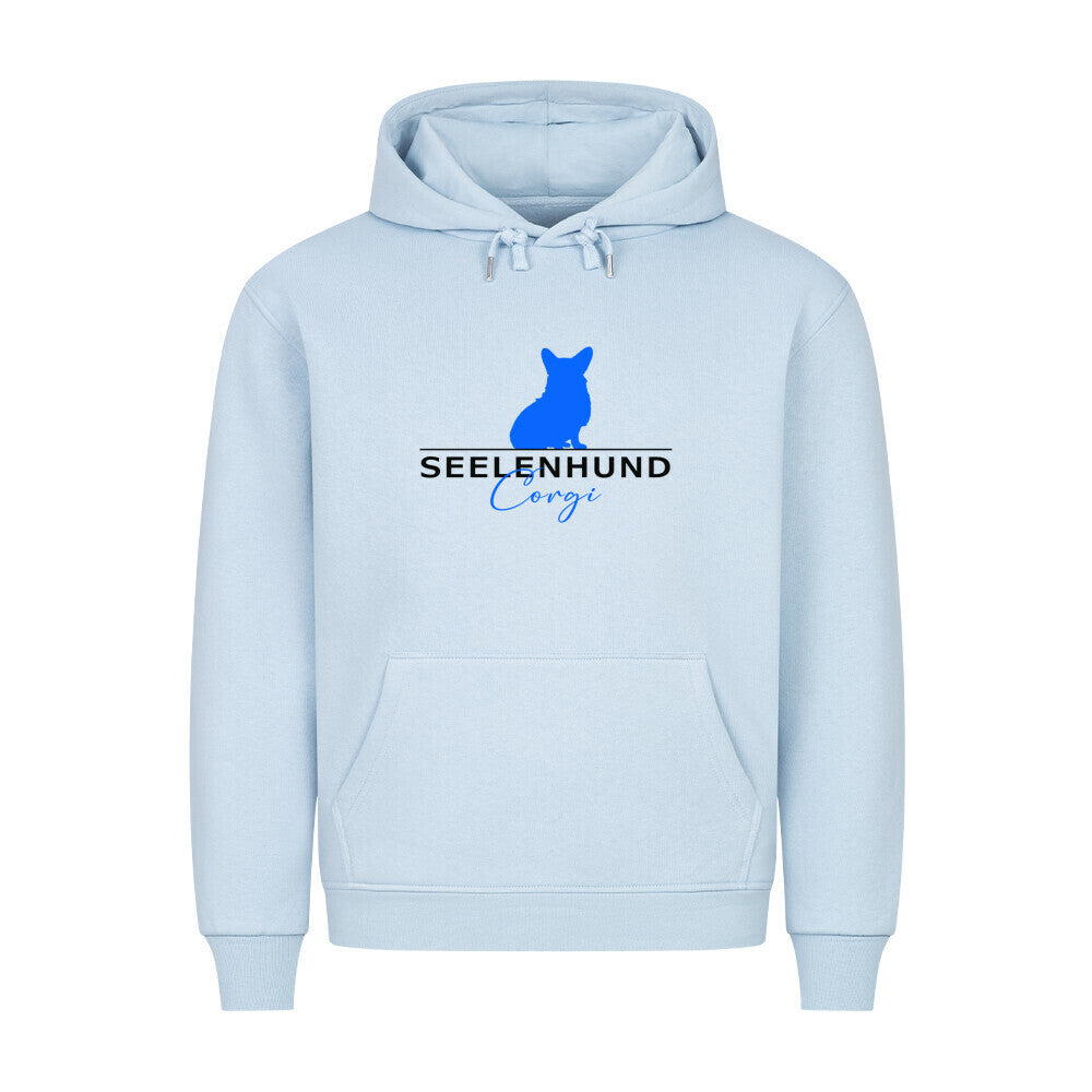 Premium Hoodie "Corgi - Seelenhund" Babyblau – hunde-shirt.de
