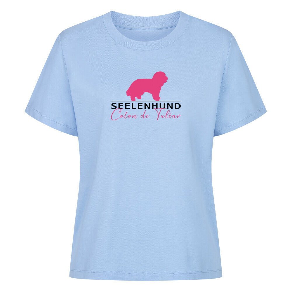 Premium Damen-Shirt "Coton de Tuléar - Seelenhund" Sky Blue – hunde-shirt.de