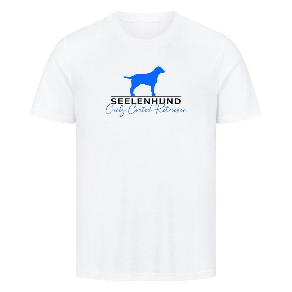 Premium T-Shirt "Curly Coated - Seelenhund" Weiß – hunde-shirt.de