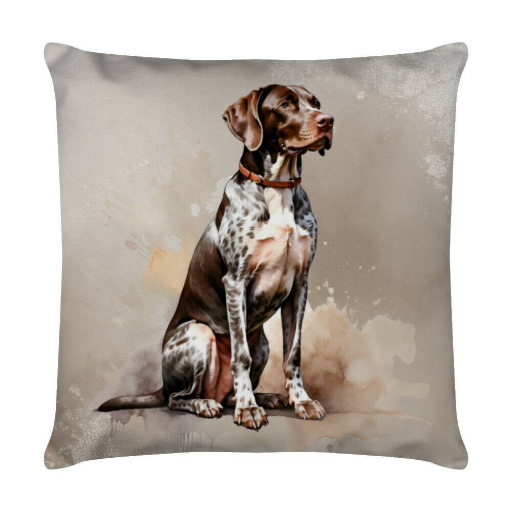Kissen "Deutsch Kurzhaar - Sitz" Weiß – hunde-shirt.de