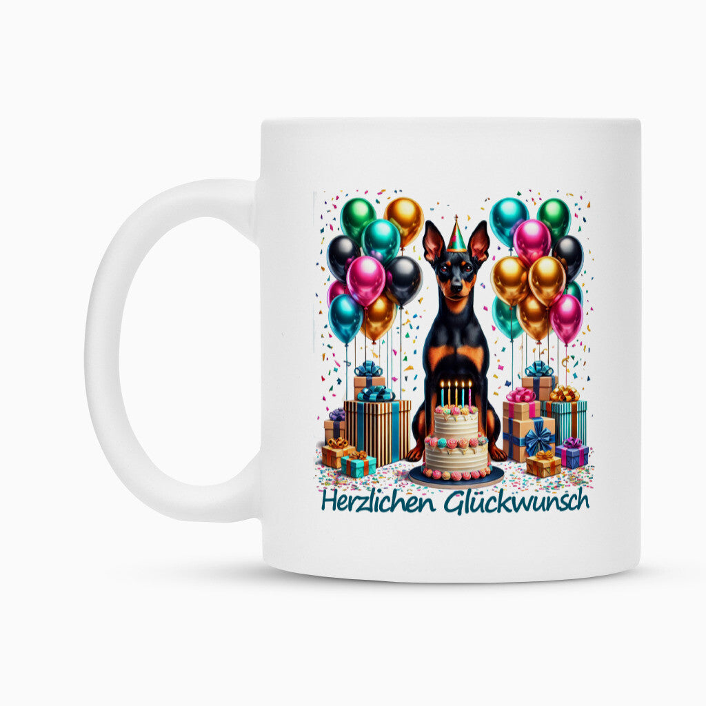 Tasse "Deutscher Pinscher - Glückwunsch" – hunde-shirt.de