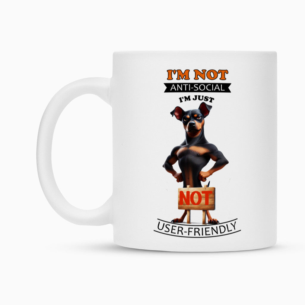 Tasse "Deutscher Pinscher - Anti-Social" – hunde-shirt.de