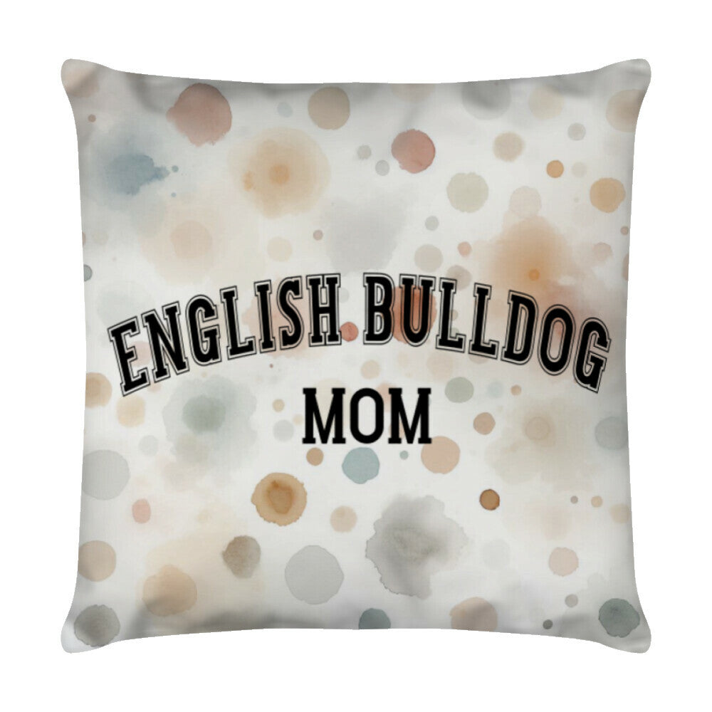 Kissen "English Bulldog - MOM" Weiß – hunde-shirt.de