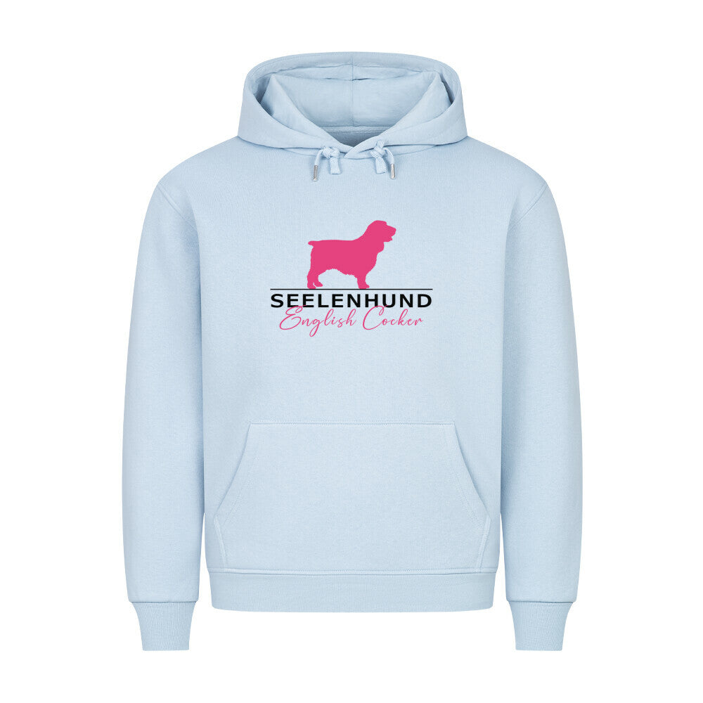 Premium Hoodie "English Cocker - Seelenhund" Babyblau – hunde-shirt.de