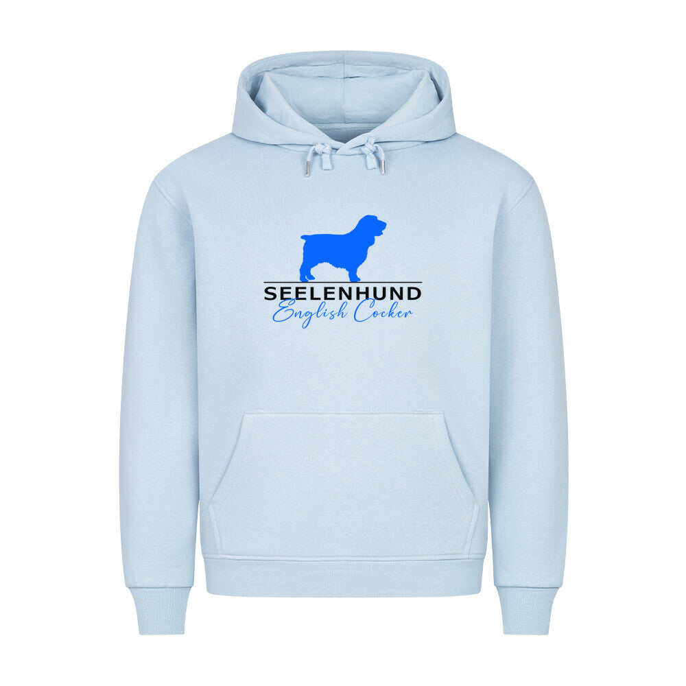 Premium Hoodie "English Cocker - Seelenhund" Babyblau – hunde-shirt.de